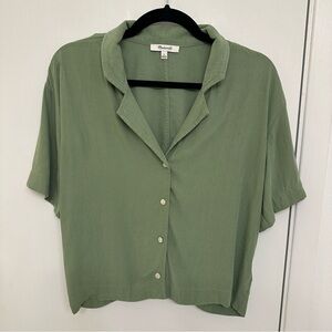 Madewell Green Button-Up Shirt